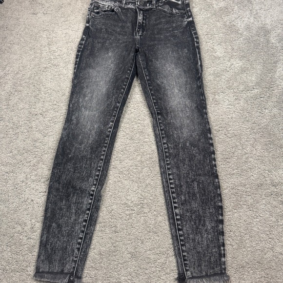 KanCan Denim - KanCan Estilo Women's 7/27 Acid Wash Black Skinny Straight Jeans